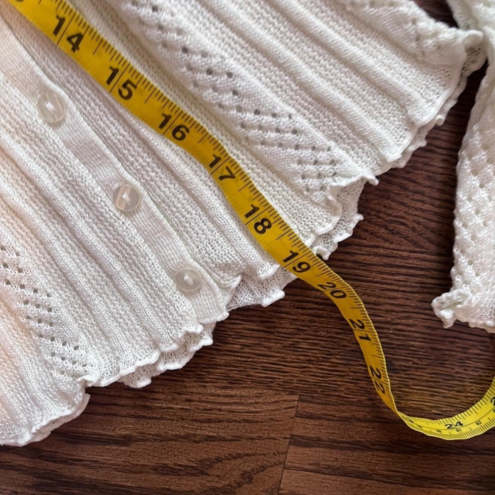 y2k aeropostale deadstock white eyelet button up cardigan sweater small - Picture 5 of 7